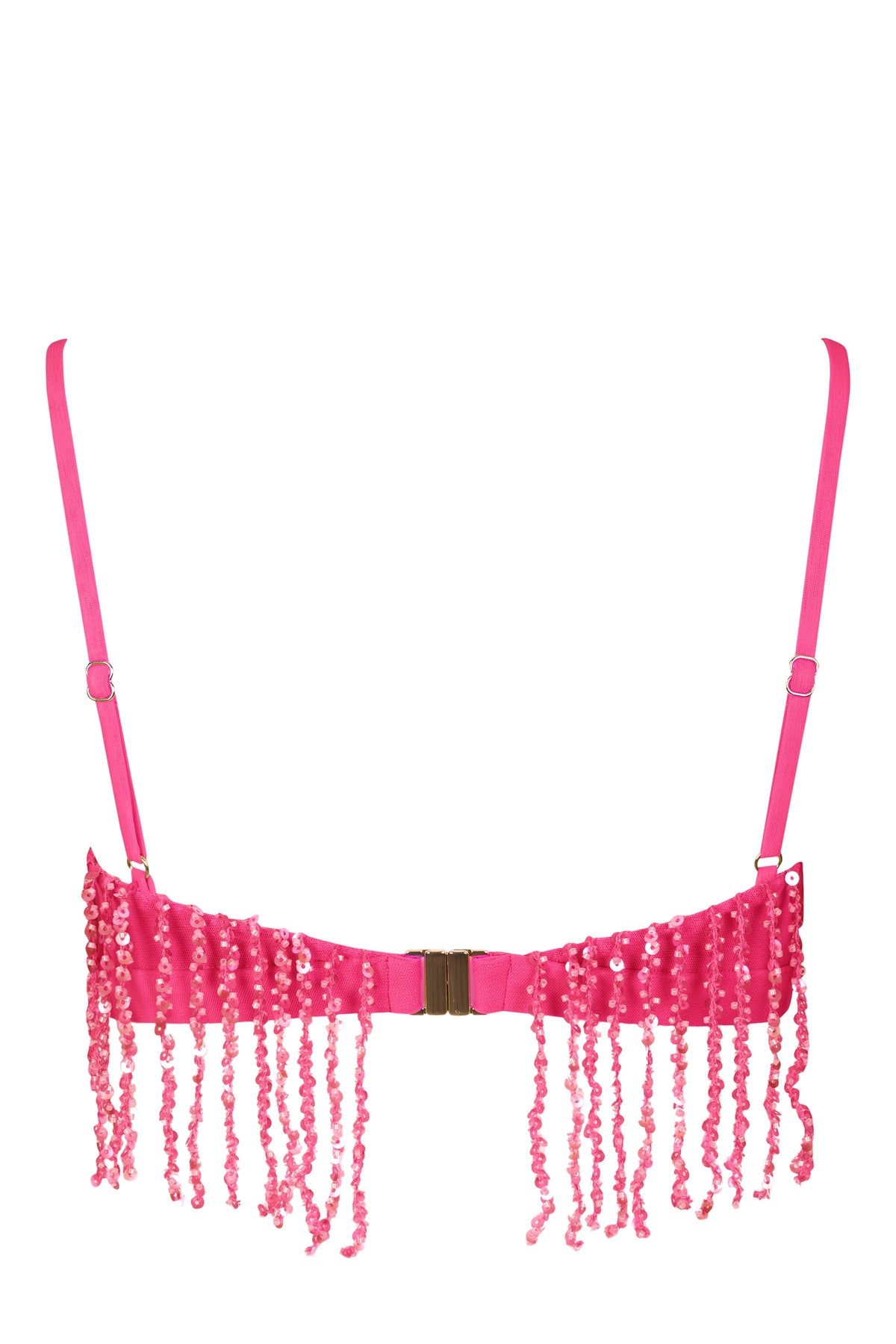 Chic Fringed Bralette in Raspberry