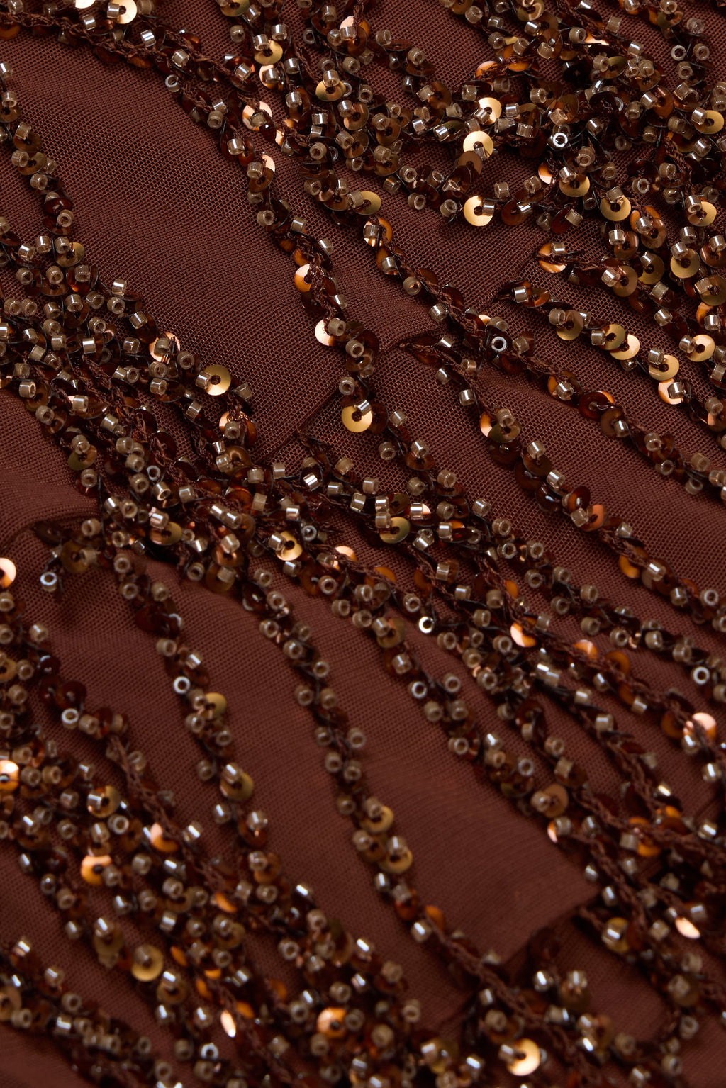 Chic Fringed Backless Mini Dress in Brown Ombre