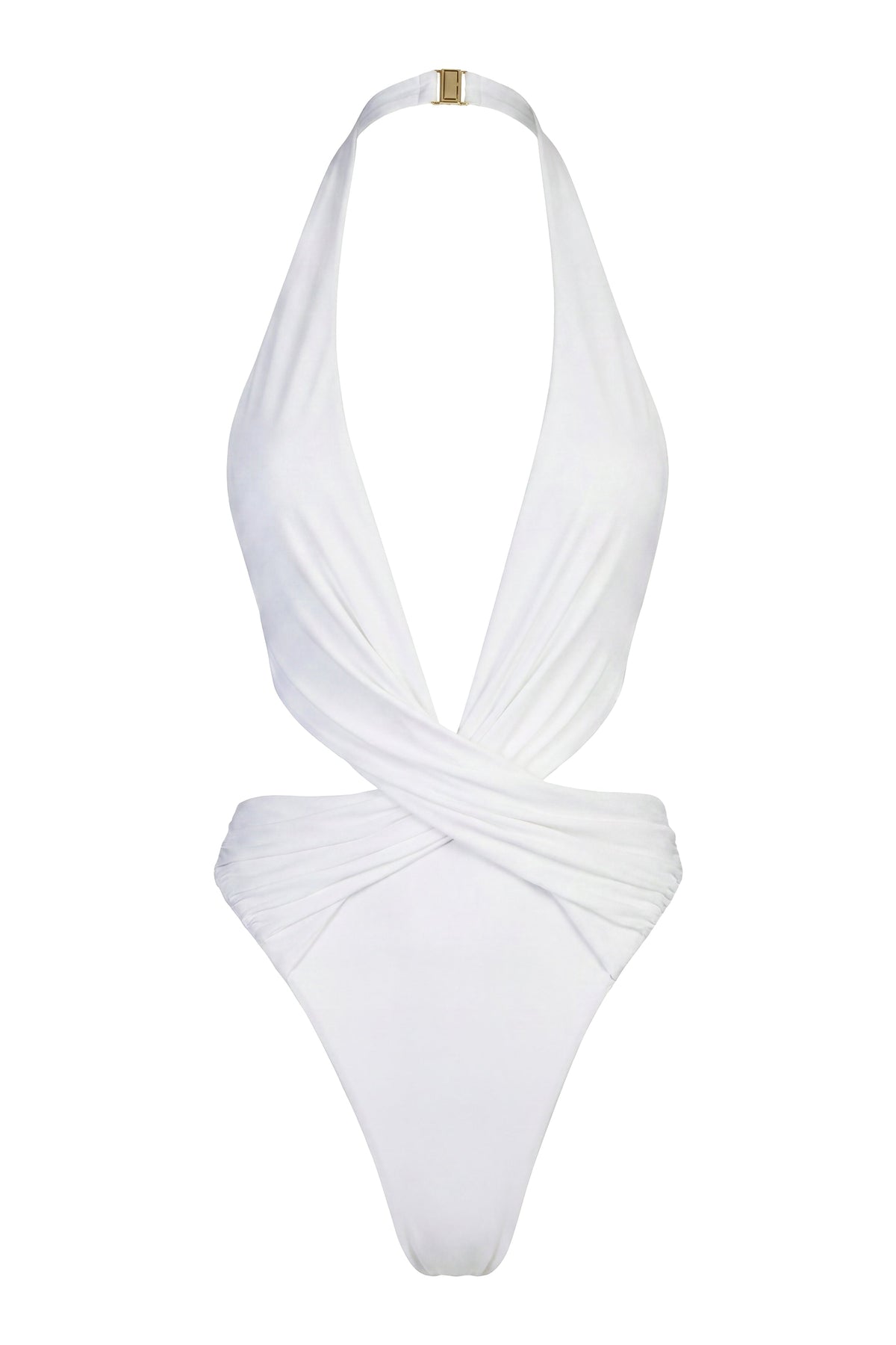 Chic Halterneck Cheeky Swimsuit in Coconut