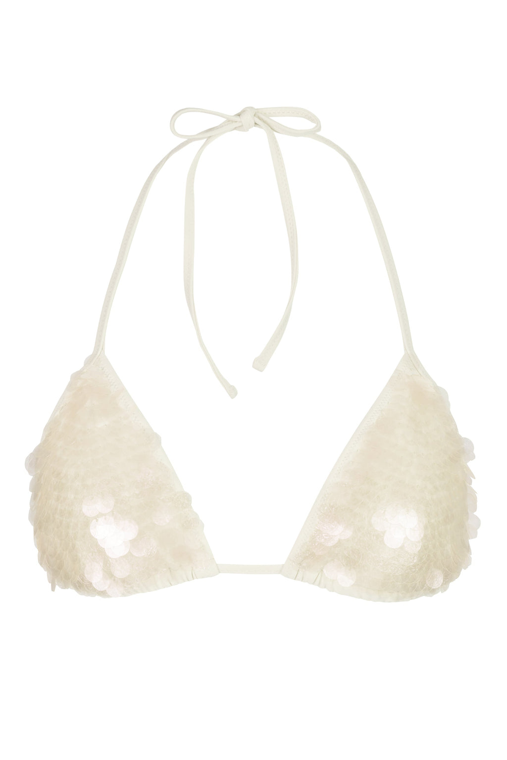 Chic Triangle Bikini Top in Pearl