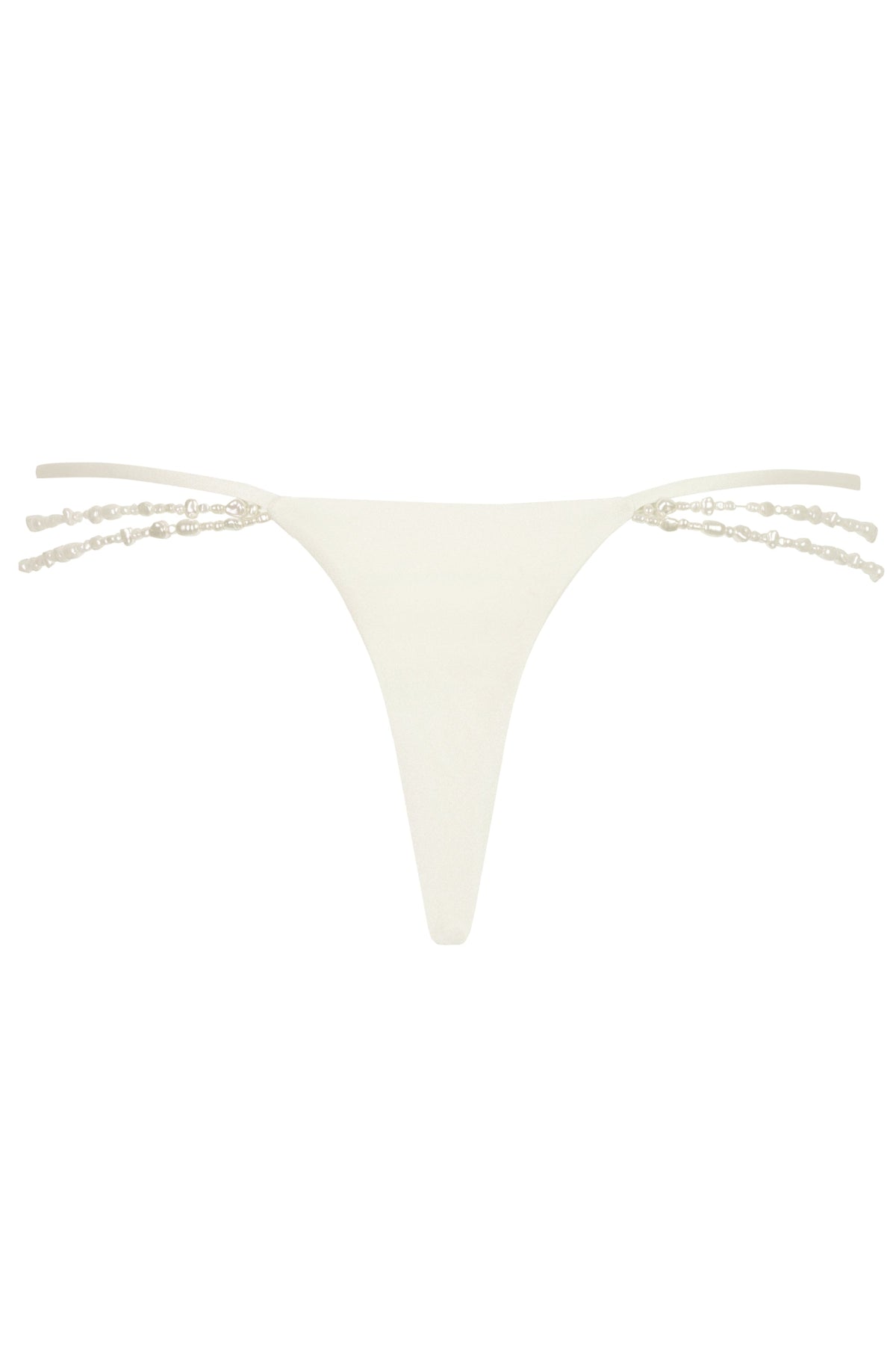 Chic Multi-Strap Cheeky Bikini Bottoms in Pearl