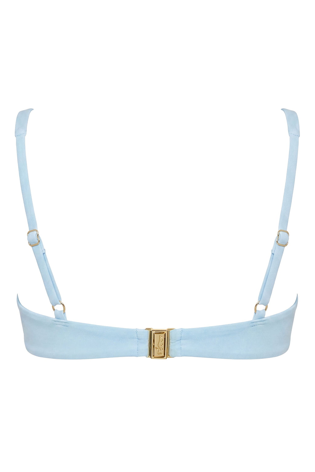 Chic Underwired Bikini Top in Blue Gingham Print