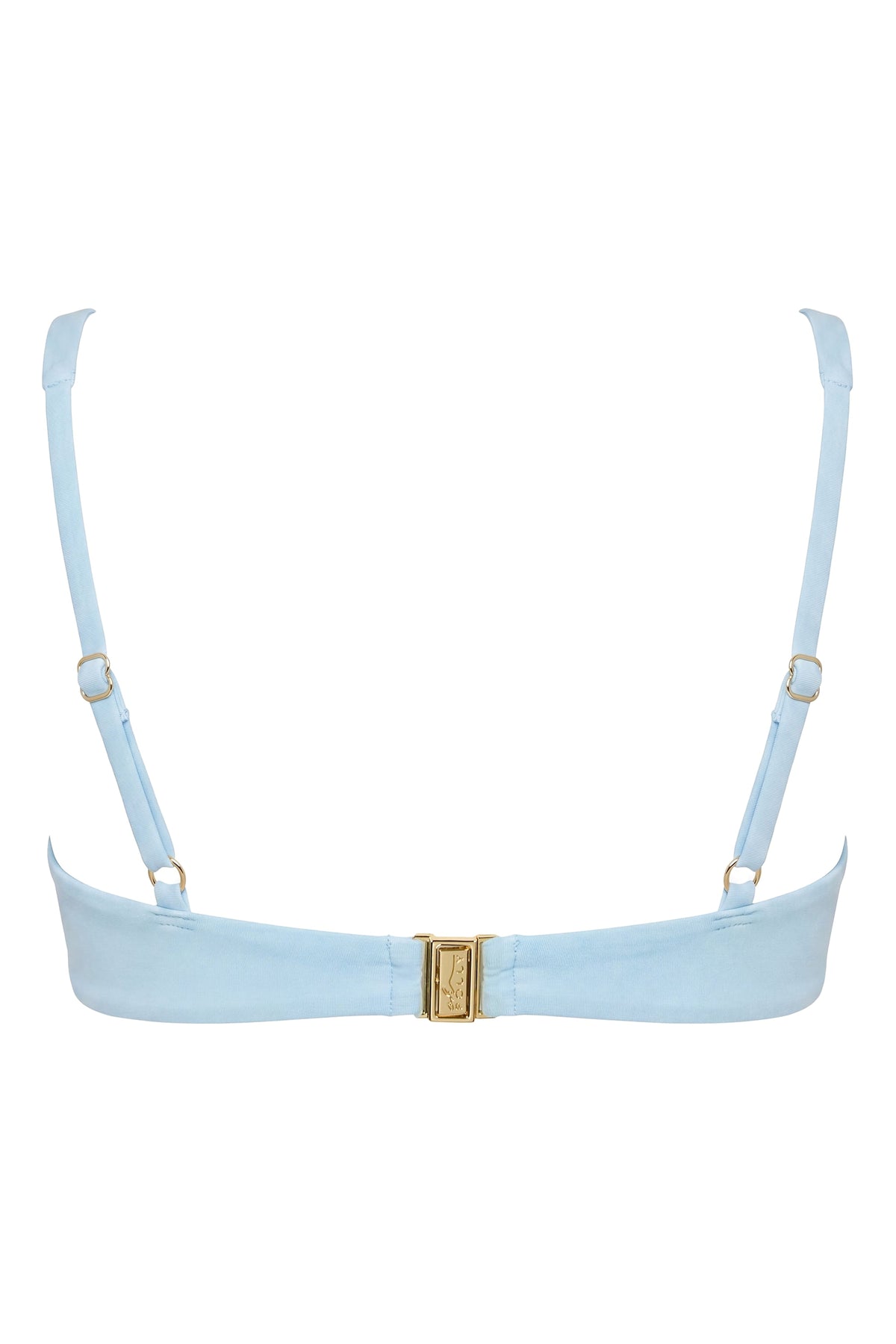 Chic Underwired Bikini Top in Blue Gingham Print