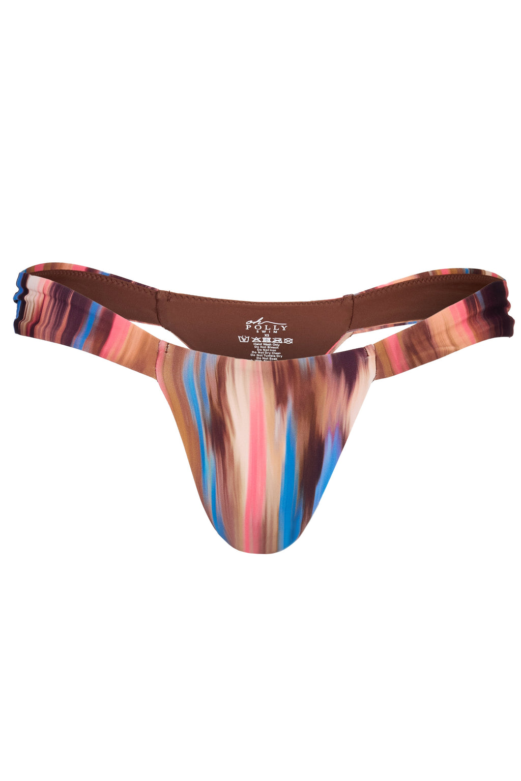 Chic Thong Bikini Bottoms in Abstract Stripe
