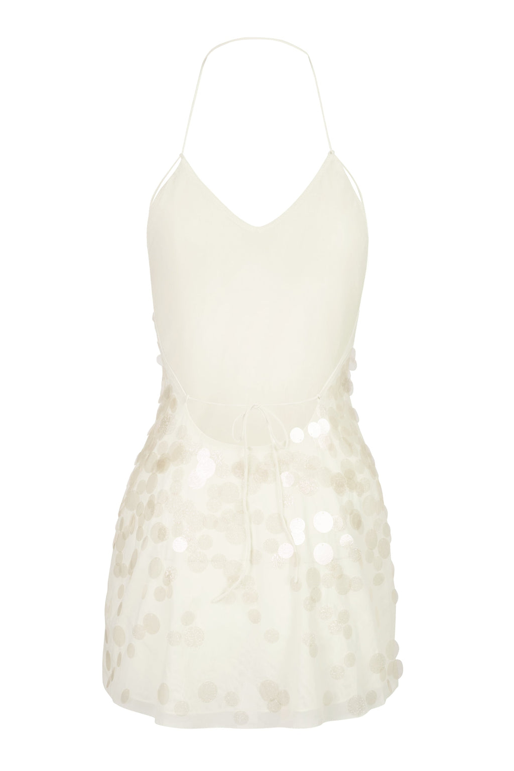 Chic Embellished Mini Dress in Pearl