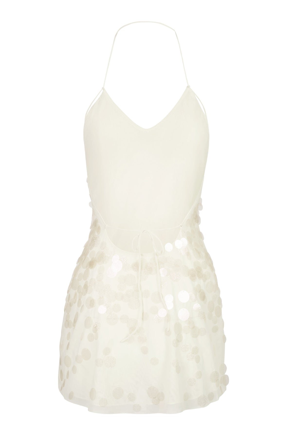 Chic Embellished Mini Dress in Pearl