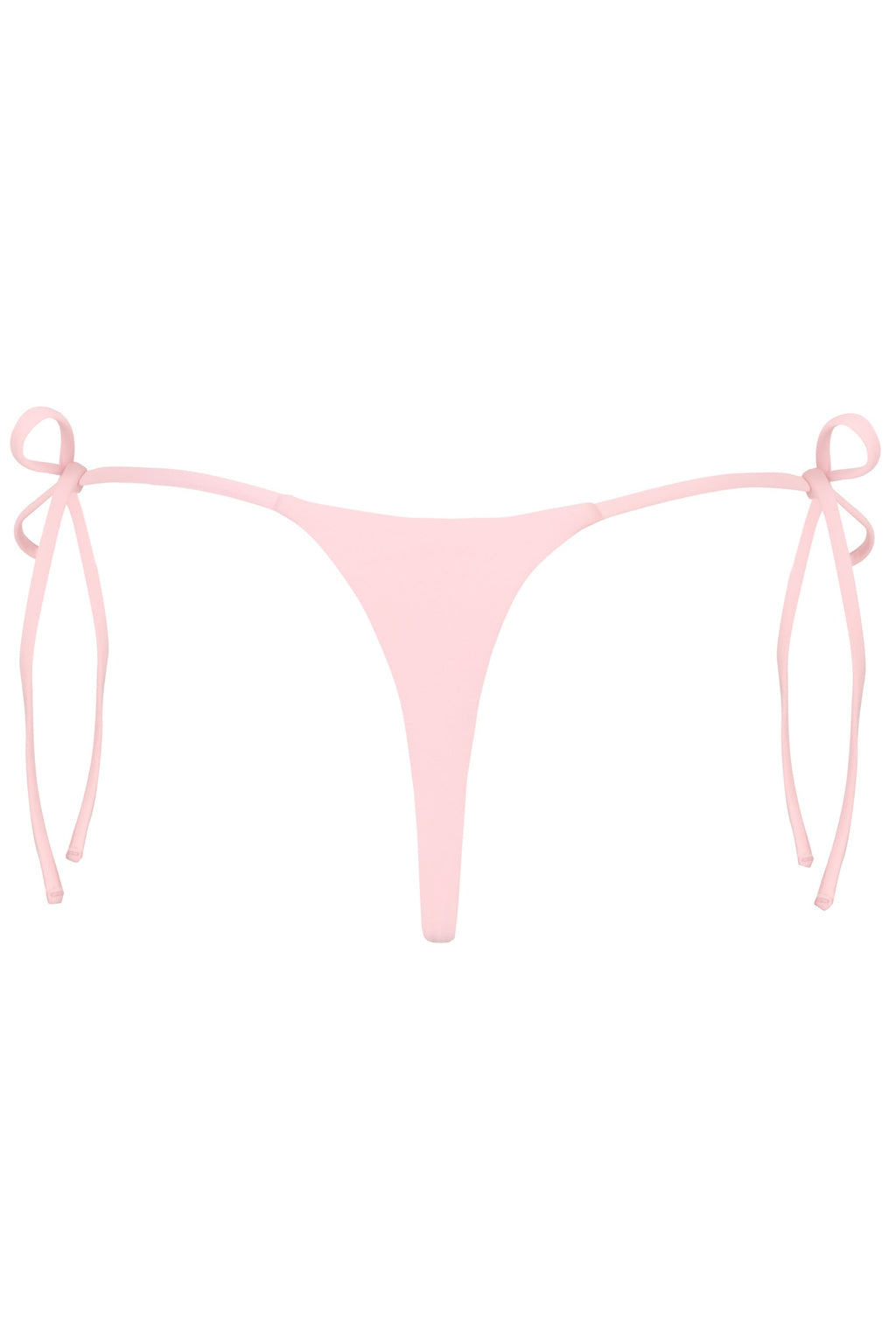 Chic Side-Tie Thong Bikini Bottoms in Baby Pink