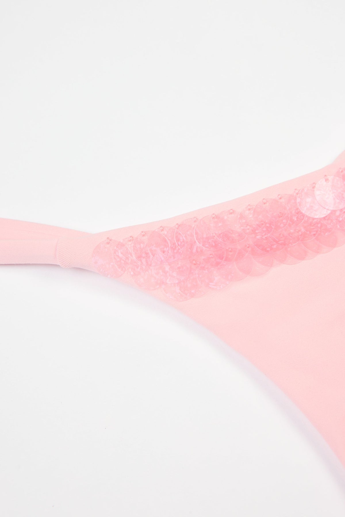 Chic Side-Tie Thong Bikini Bottoms in Baby Pink