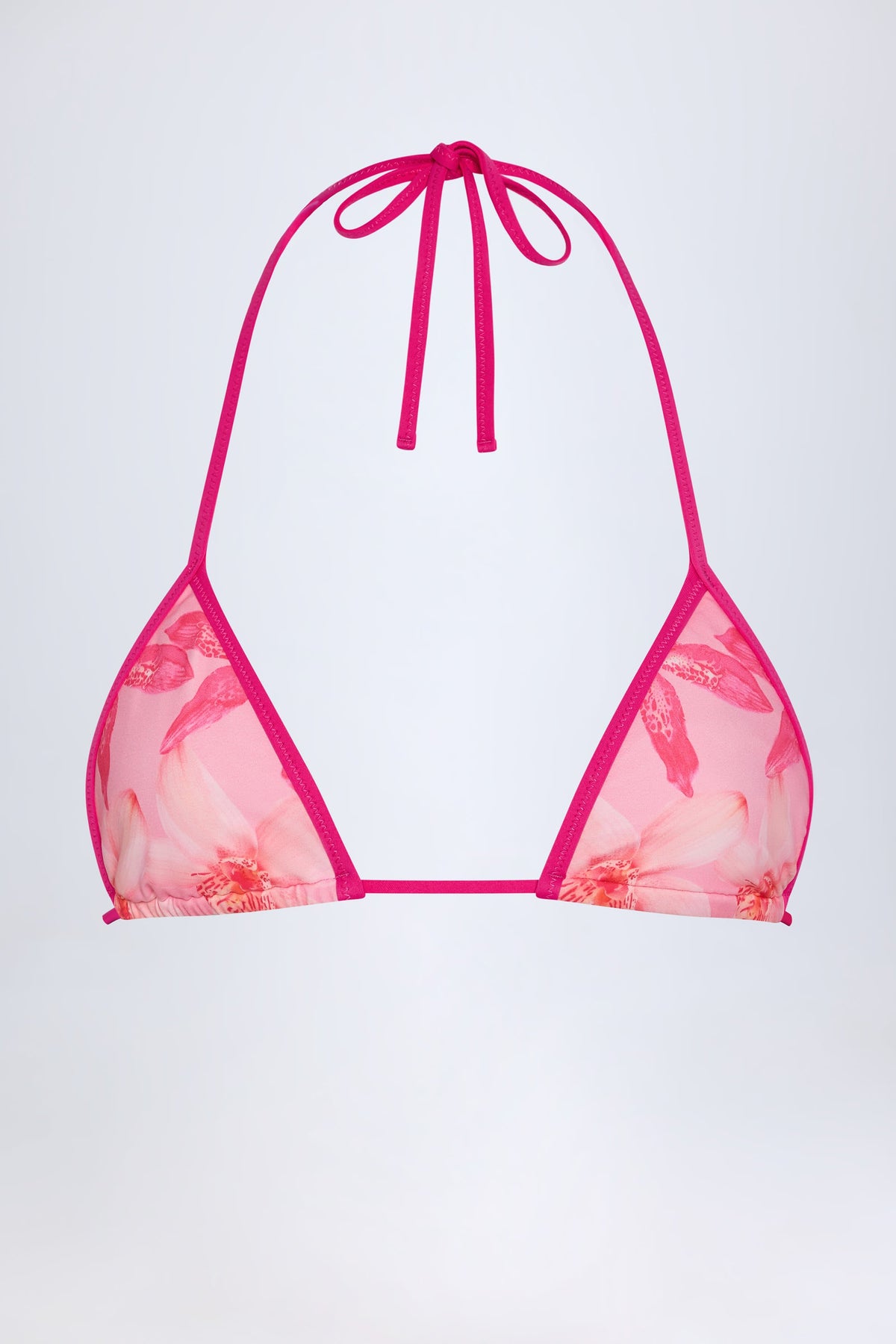 Chic Triangle Bikini Top in Pink Orchid Print