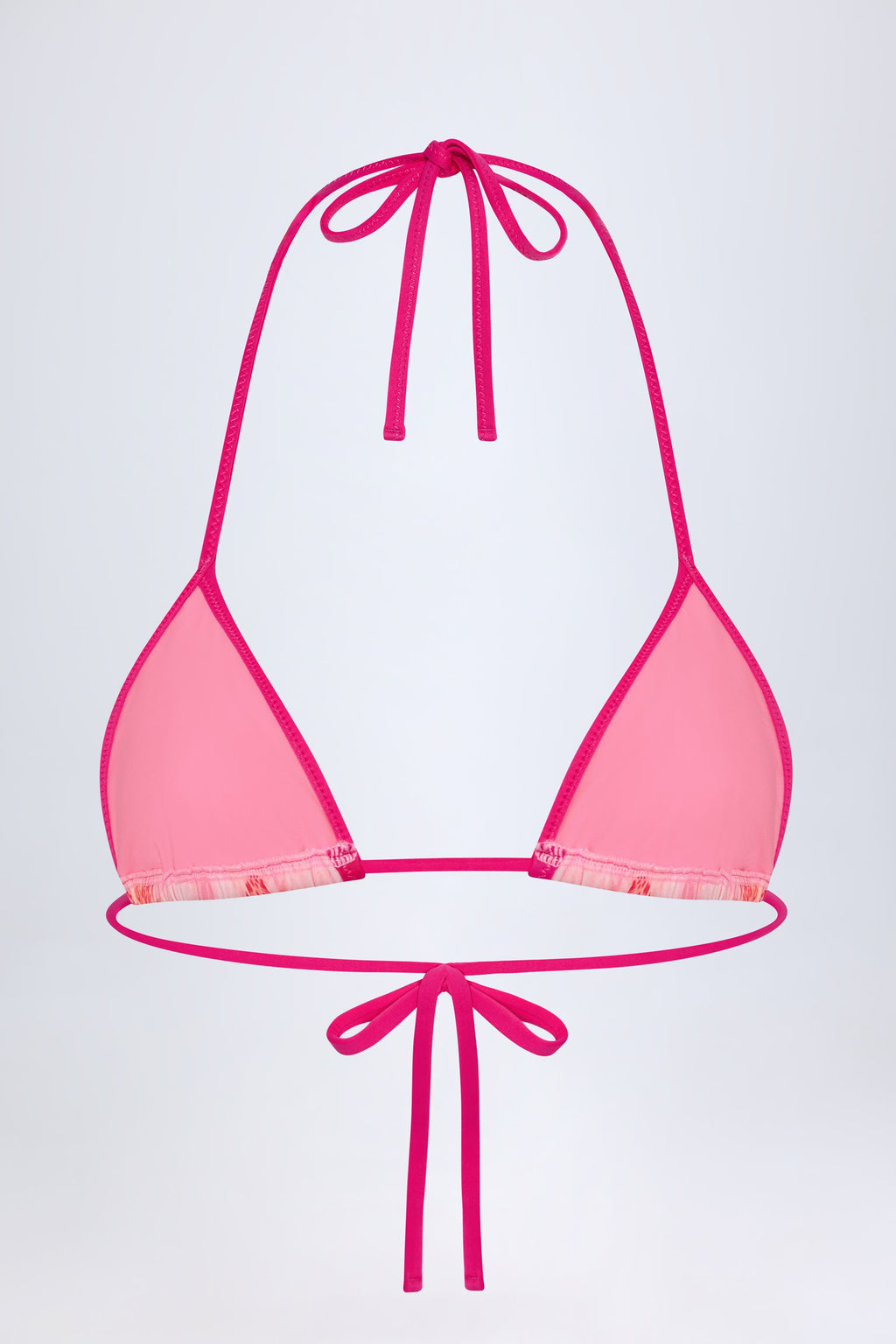 Chic Triangle Bikini Top in Pink Orchid Print