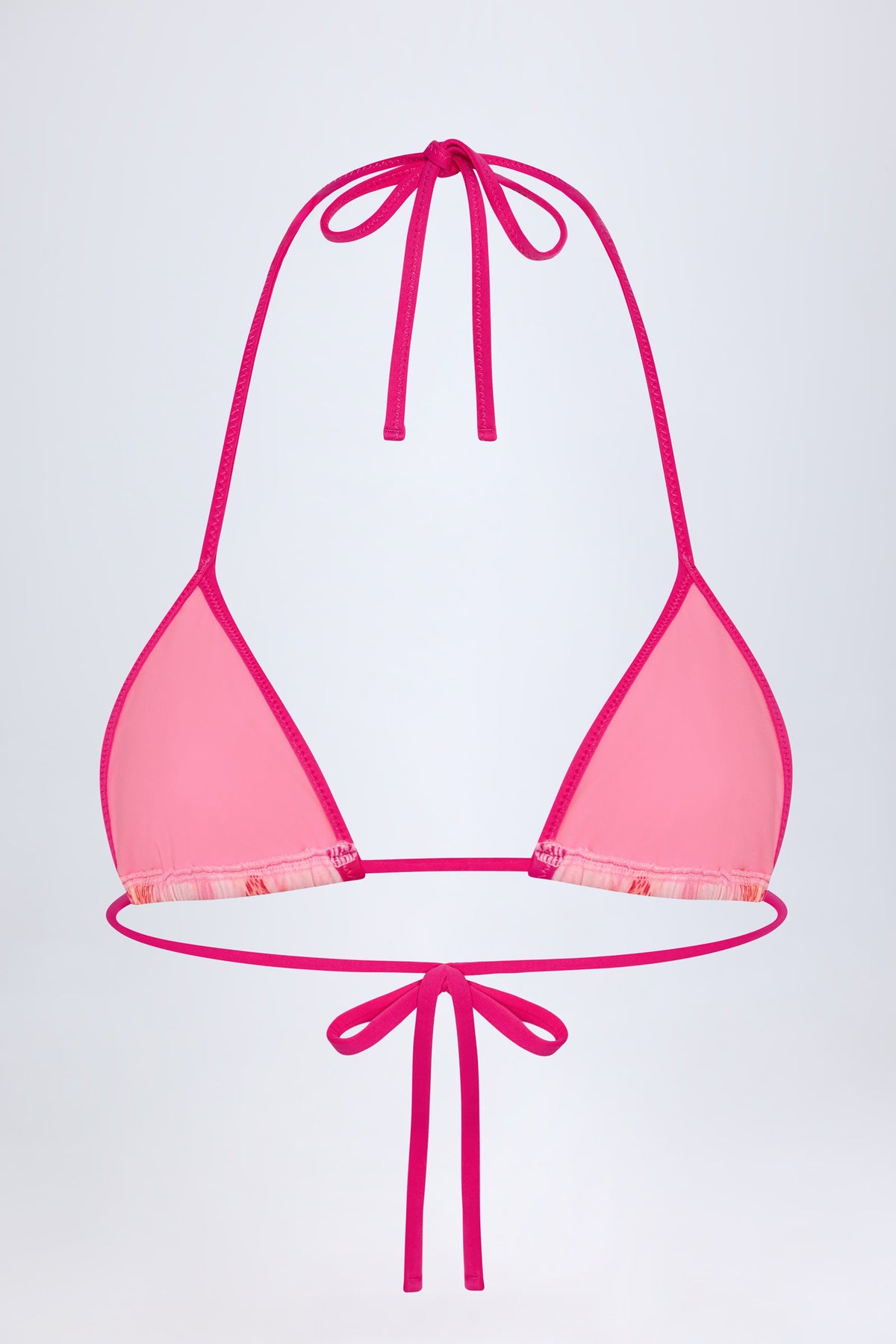 Chic Triangle Bikini Top in Pink Orchid Print