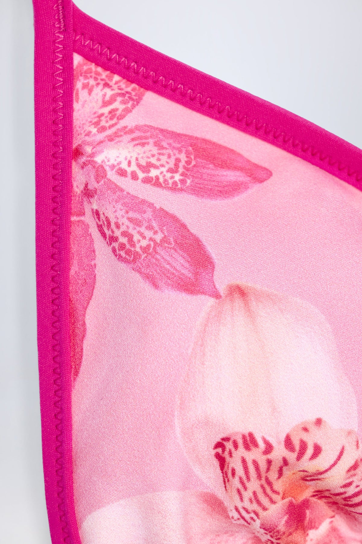 Chic Triangle Bikini Top in Pink Orchid Print