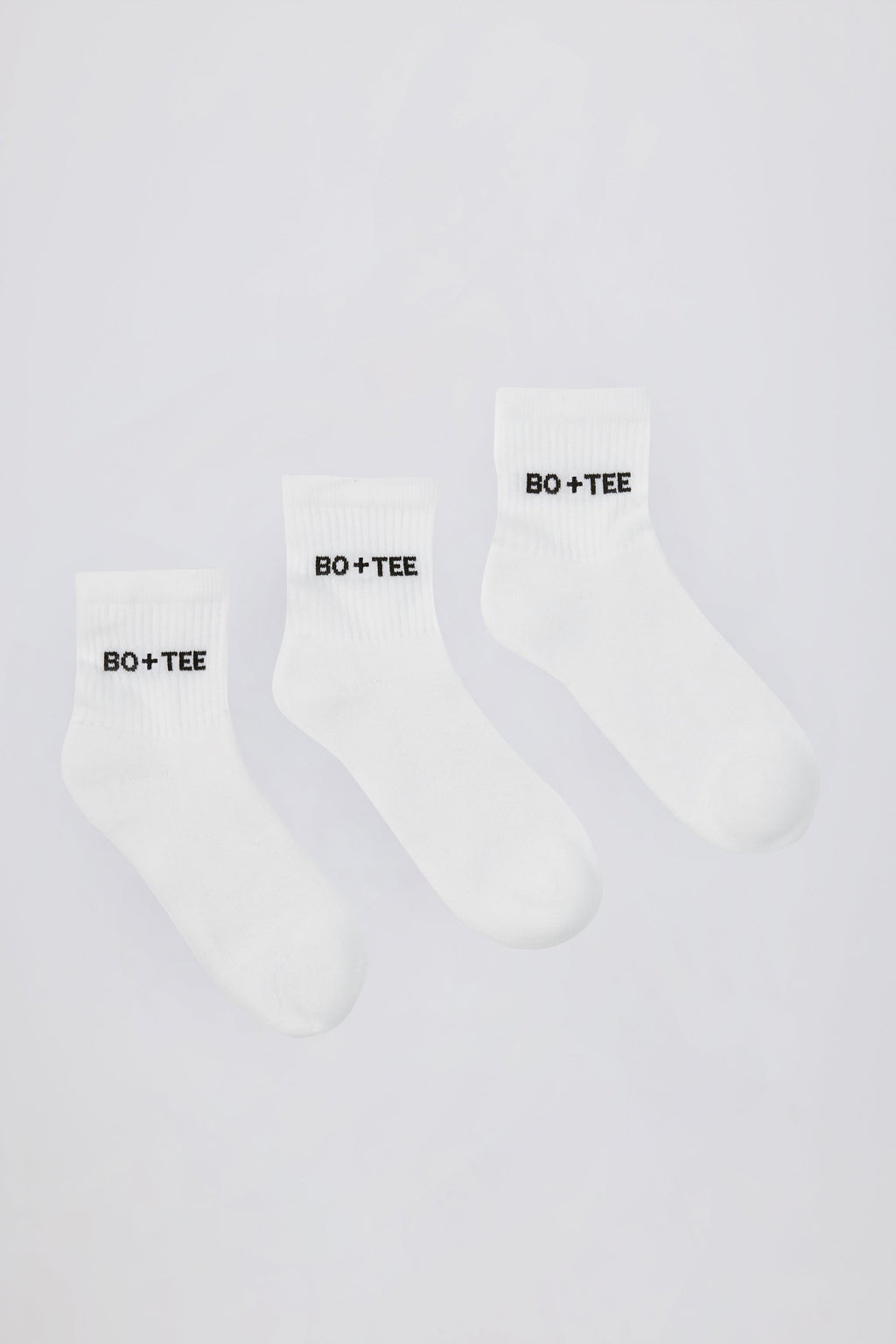 Chic Ribbed Crew Sock Bundle in White