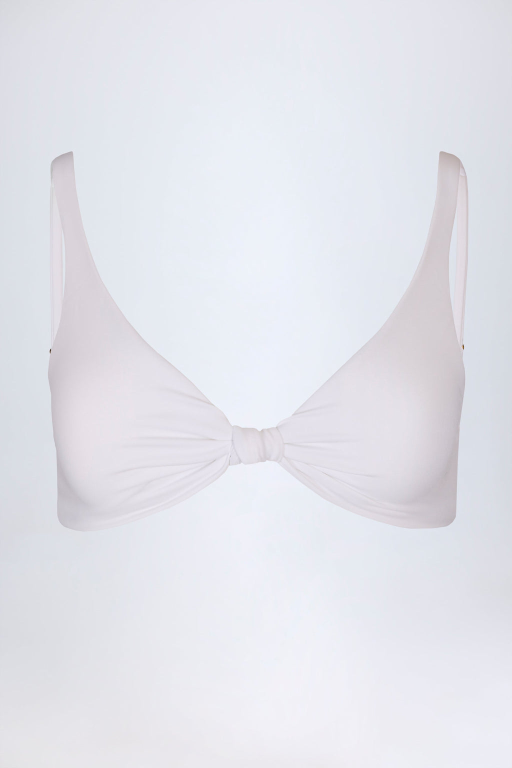 Chic Knot-Detail Bikini Top in White