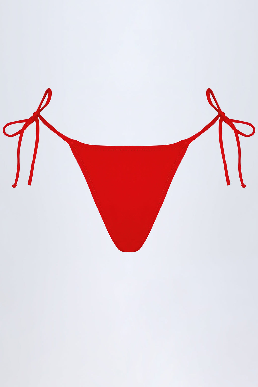 Chic Side-Tie Cheeky Bikini Bottoms in Fiery Red