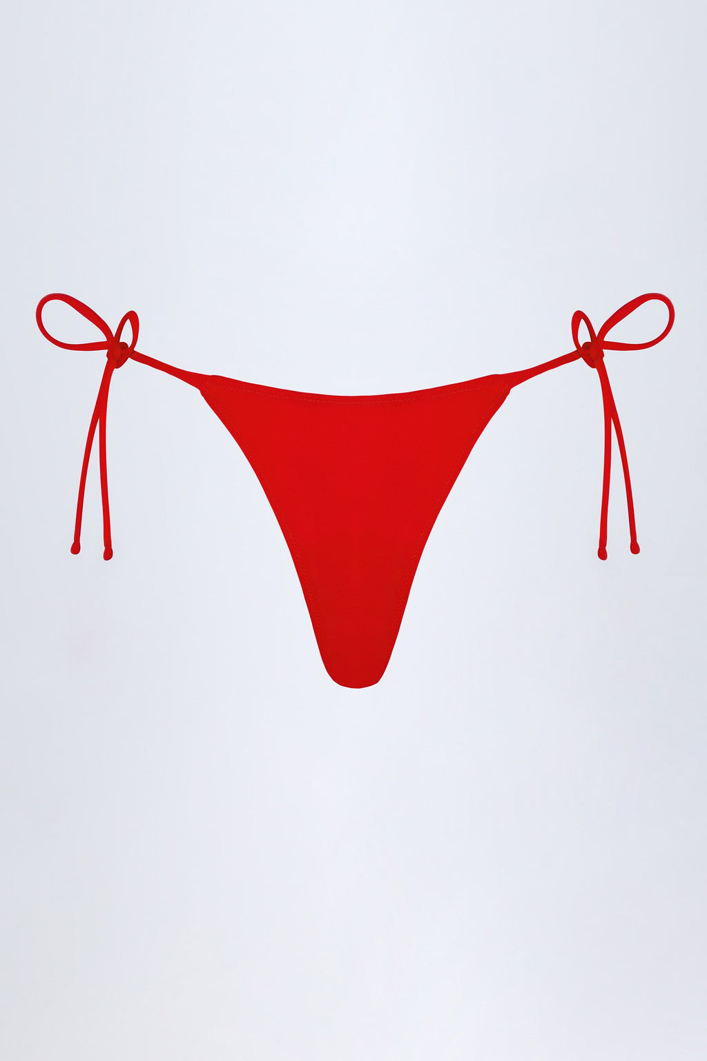Chic Side-Tie Cheeky Bikini Bottoms in Fiery Red