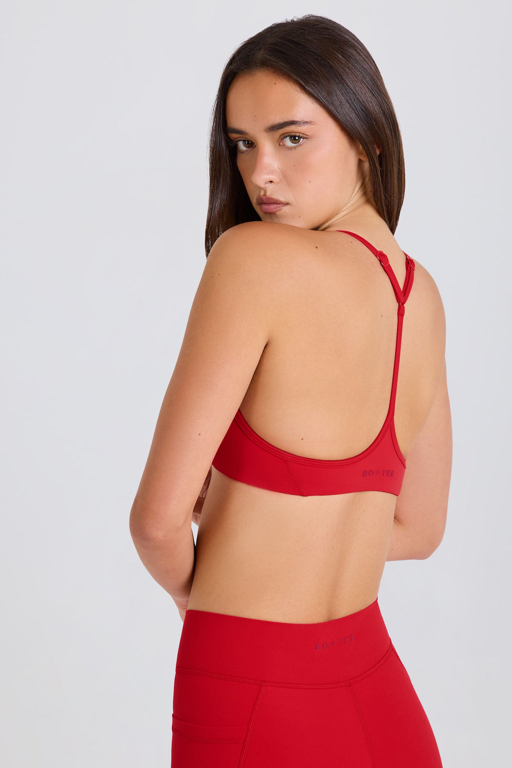 Chic Soft Active Racerback Sports Bra in Strawberry