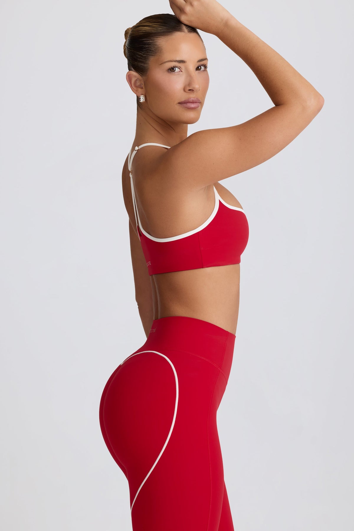 Chic Soft Active Sweetheart-Neck Sports Bra in Hot Red