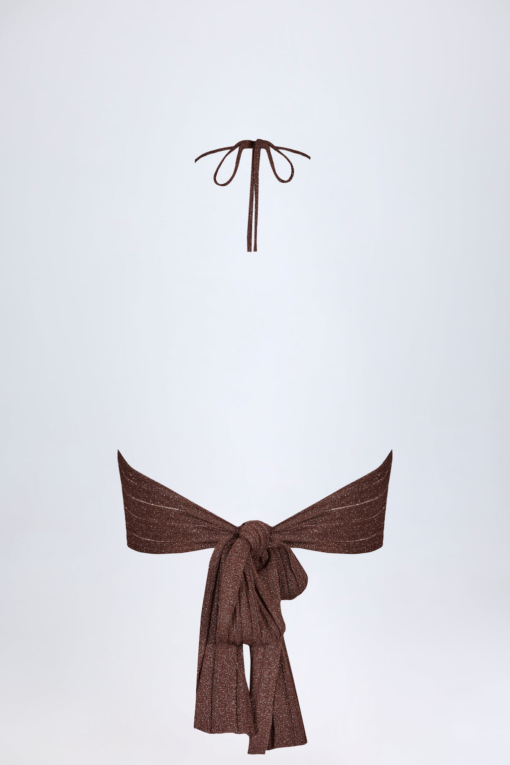 Chic Plunge Halterneck Crop Top in Bronze