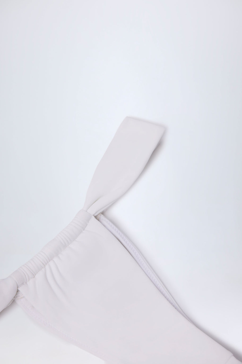 Chic Ruched Thong Bikini Bottoms in White