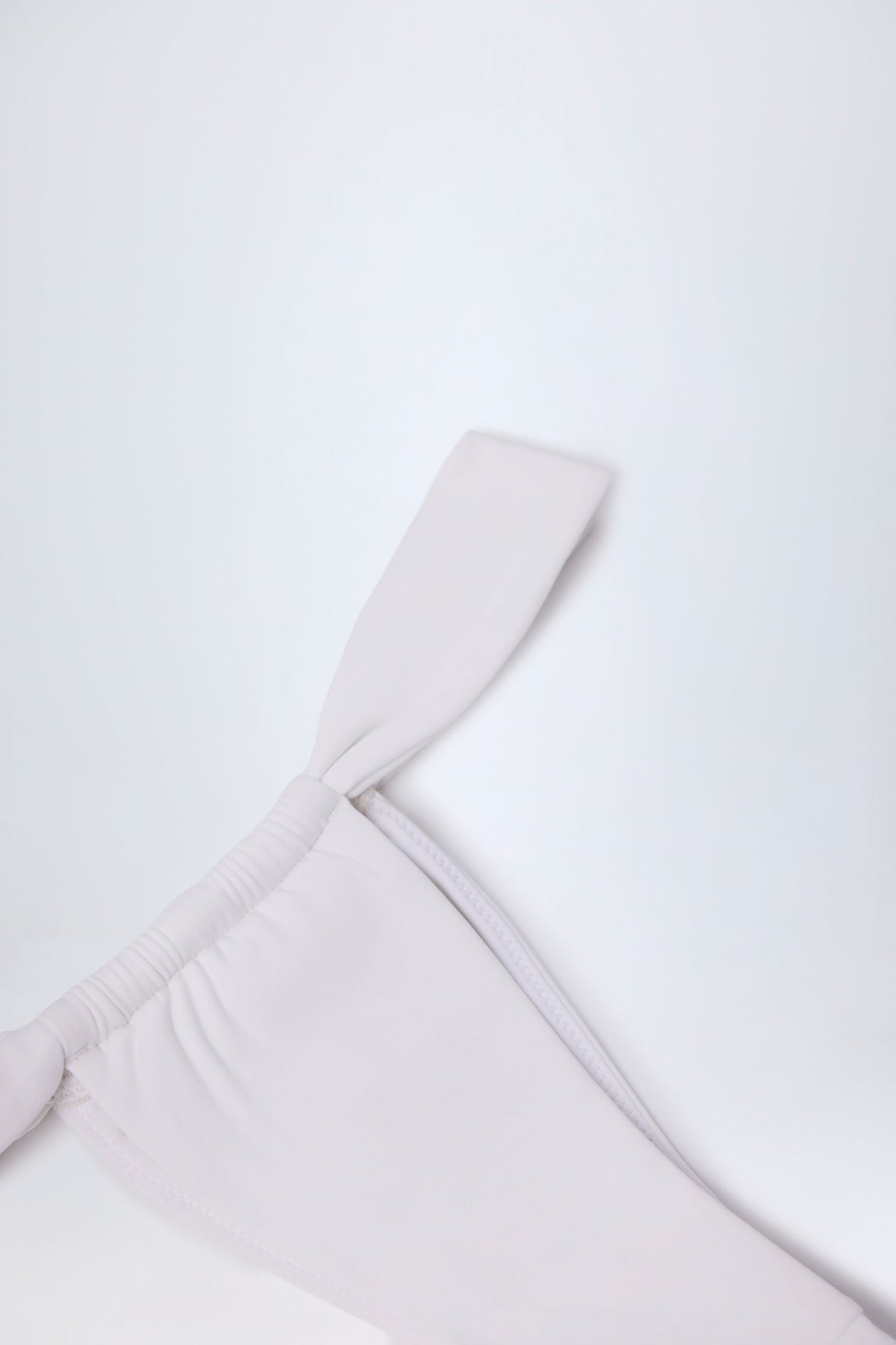 Chic Ruched Thong Bikini Bottoms in White