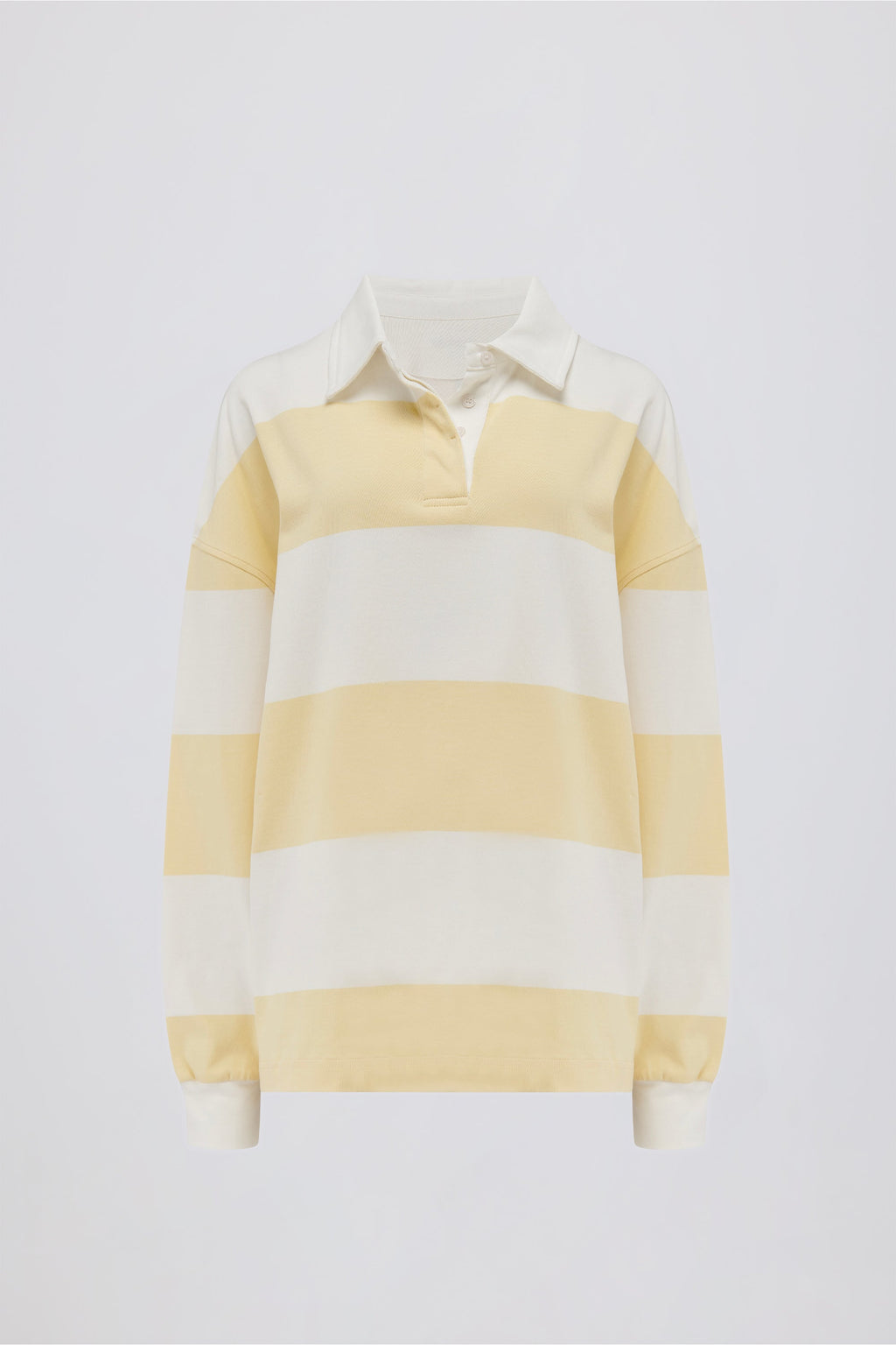 Chic Striped Oversized Long-Sleeve T-Shirt in Lemon
