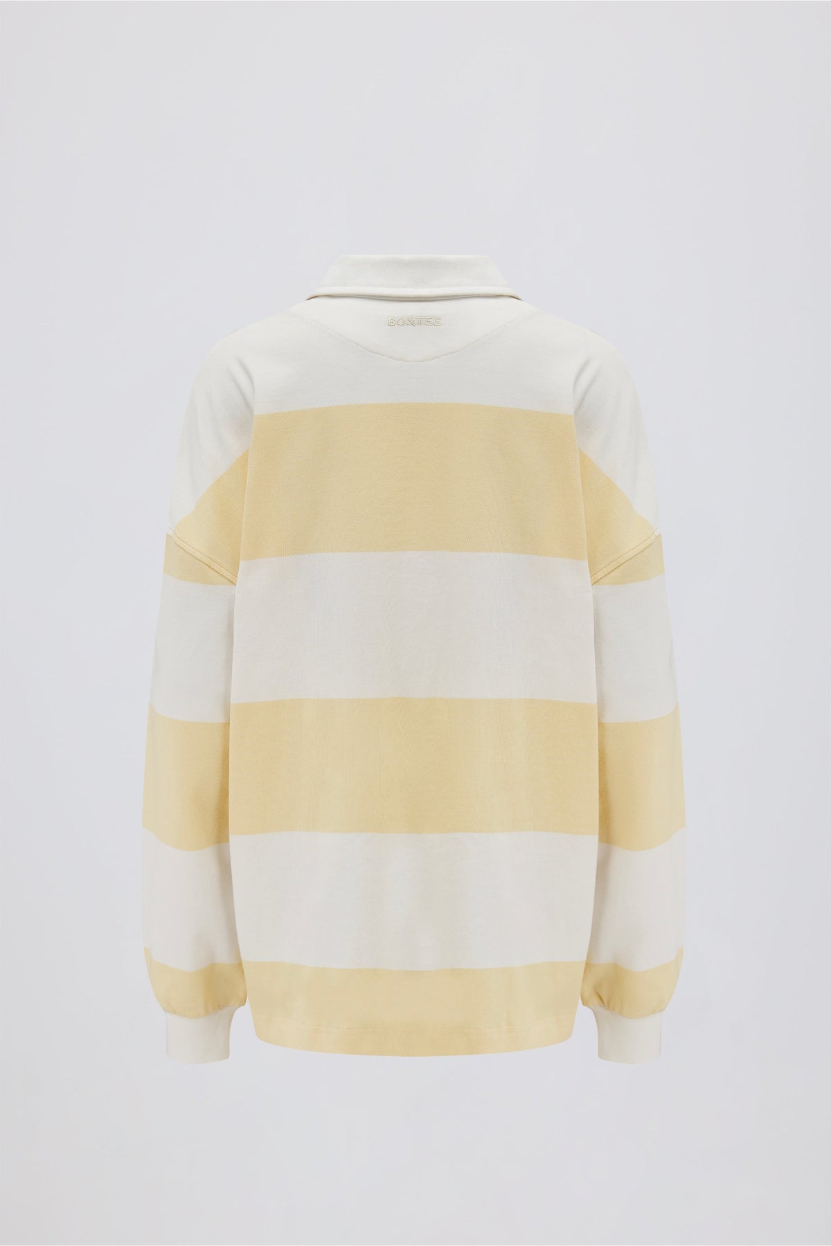 Chic Striped Oversized Long-Sleeve T-Shirt in Lemon
