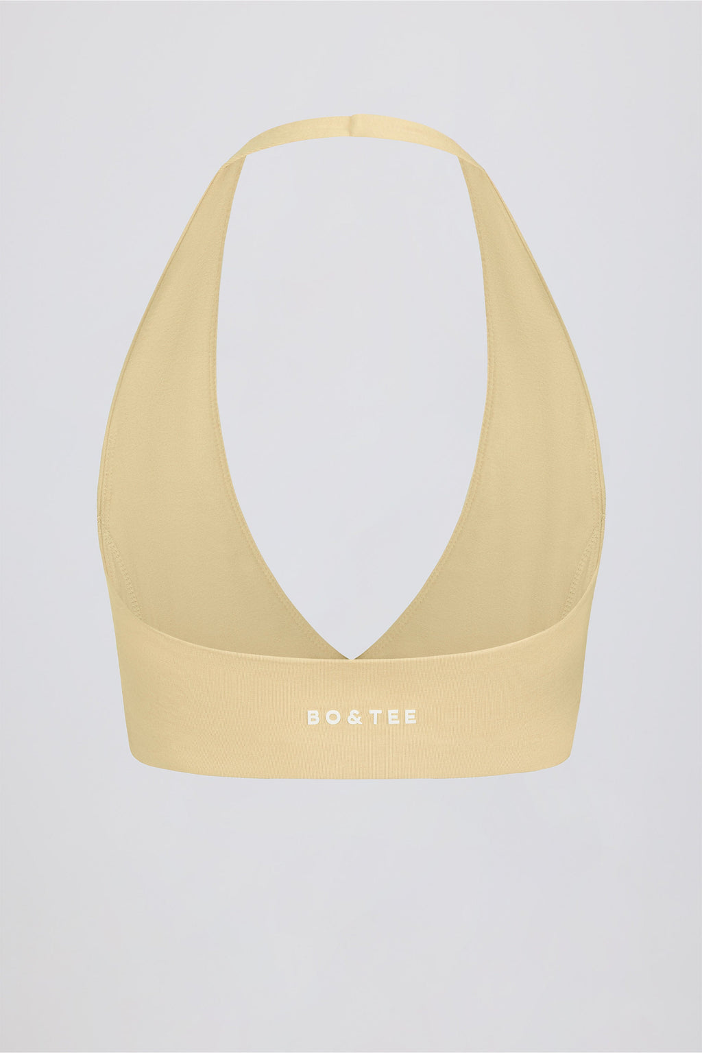 Chic Brushed Jersey V-Neck Sports Bra in Lemon Marl