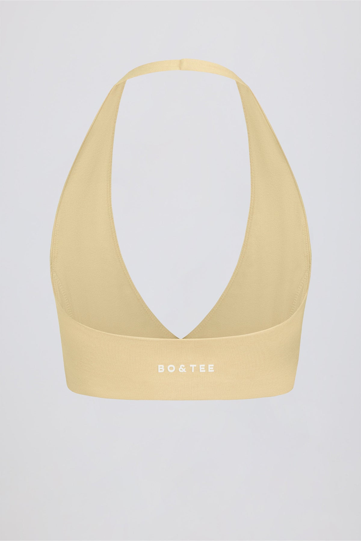 Chic Brushed Jersey V-Neck Sports Bra in Lemon Marl