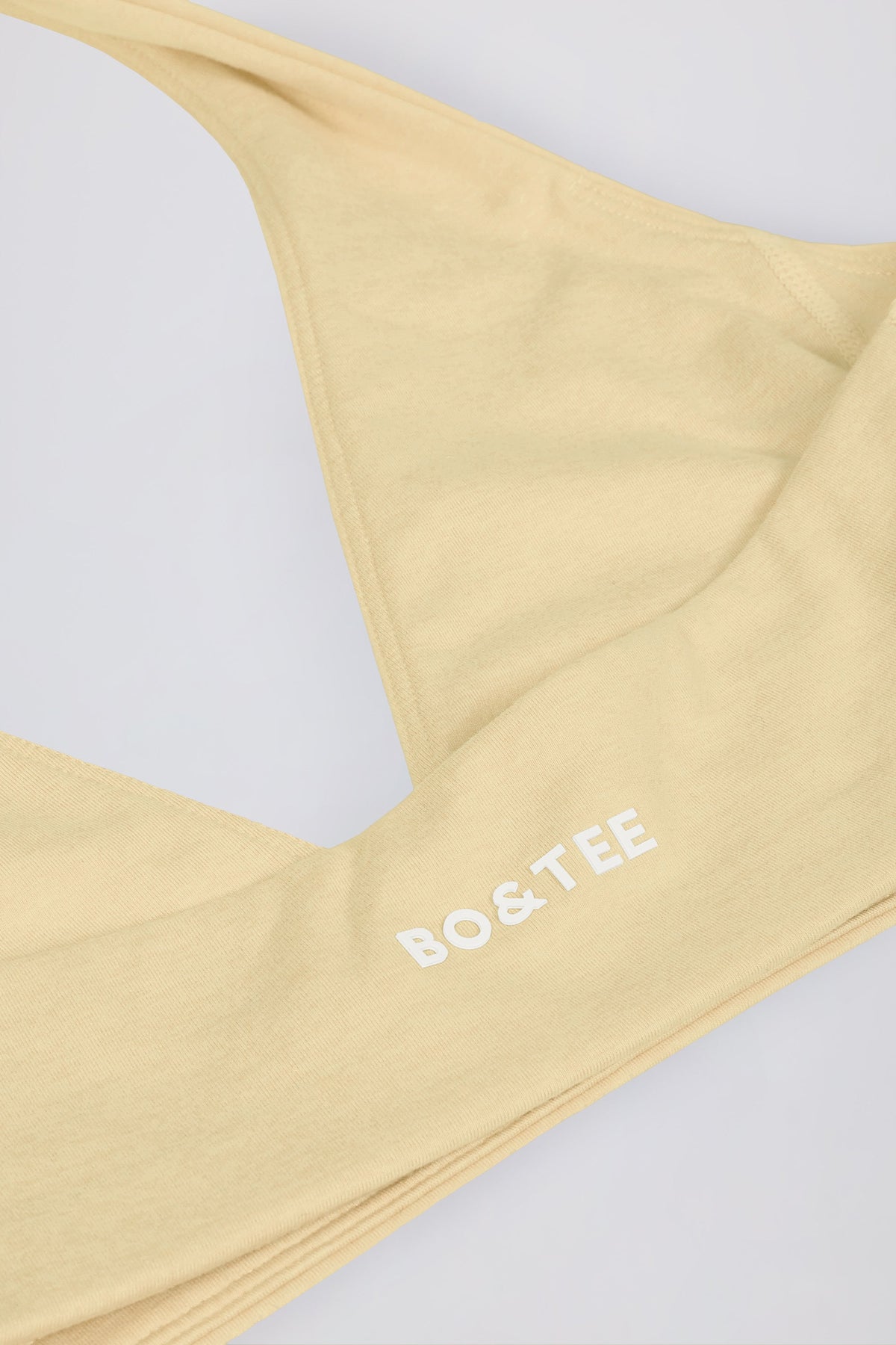 Chic Brushed Jersey V-Neck Sports Bra in Lemon Marl