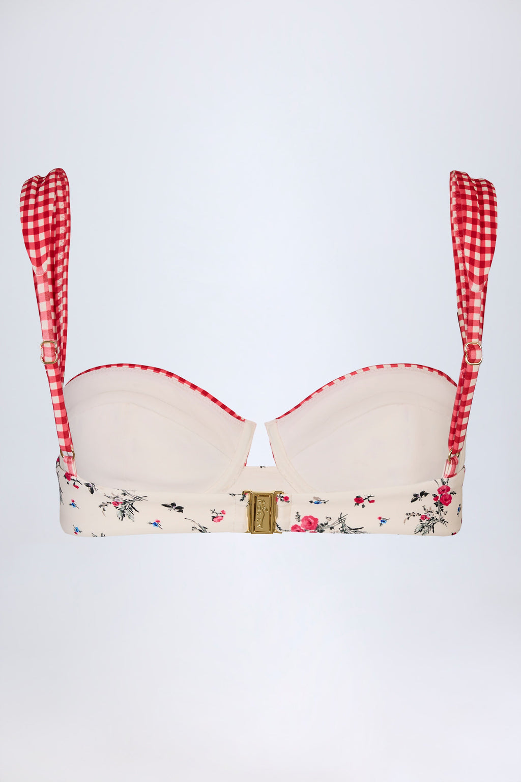 Chic Underwired Balconette Bikini Top in Red Floral