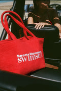 Chic Towelling Tote Bag in Fiery Red