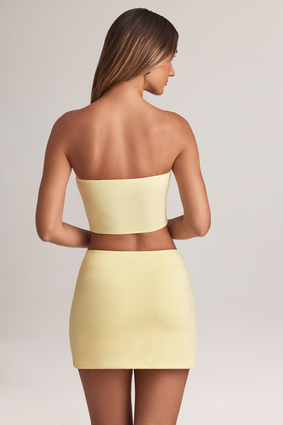 Chic Modal Strapless Crop Top in Lemon
