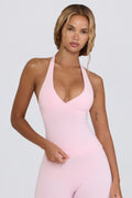 Chic Halterneck Open-Back Tank Top in Bloom